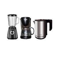 Tricombo Licuadora CD-700+Cafetera Vicenza+Hervidor 1.8 lts Inox 18 Plus